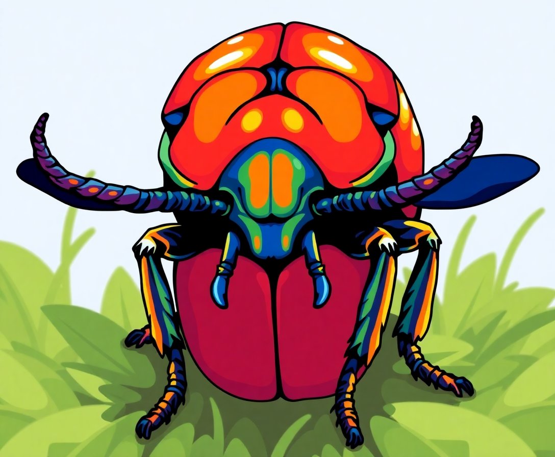 Observing The Goliath Beetle Paint By Numbers Kit completed