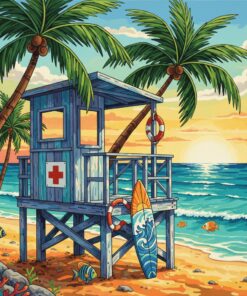 Ocean Rescue Tropical Stand Paint By Numbers
