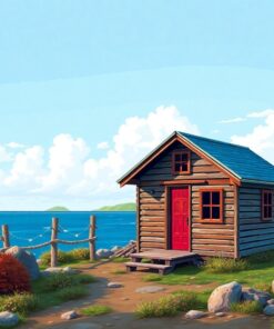 Oceanfront Vintage Keeper Cabin Paint By Numbers
