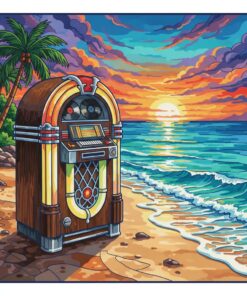 Oceanfront Vintage Music Machine Paint By Numbers