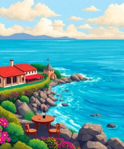 Oceanfront Wine Tasting Estate Paint By Numbers