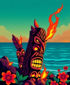 Tiki Firelight Paint Numbers