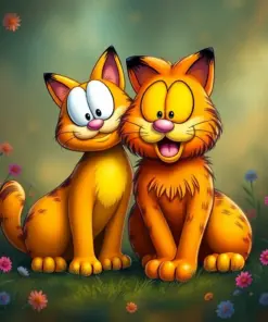 Odie And Garfield The Cat Paint By Numbers