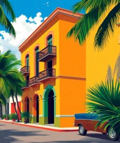 Old Havana Palm Shadows Paint By Numbers