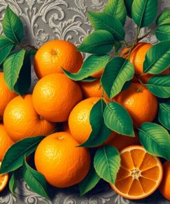 Oranges On Baroque Silver Paint By Numbers