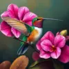 Orchid And Antique Hummingbird Paint By Numbers