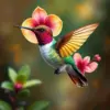 Orchid Antique Hummingbird paint by numbers