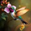 Orchid Antique Hummingbird paint by numbers