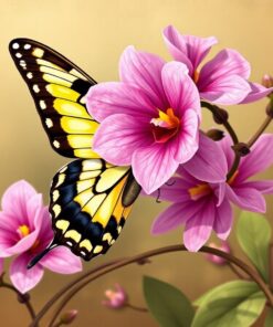 Orchid Swallowtail Vintage Study Paint By Numbers