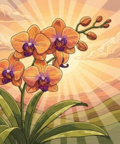 Orchids At Golden Hour Paint By Numbers
