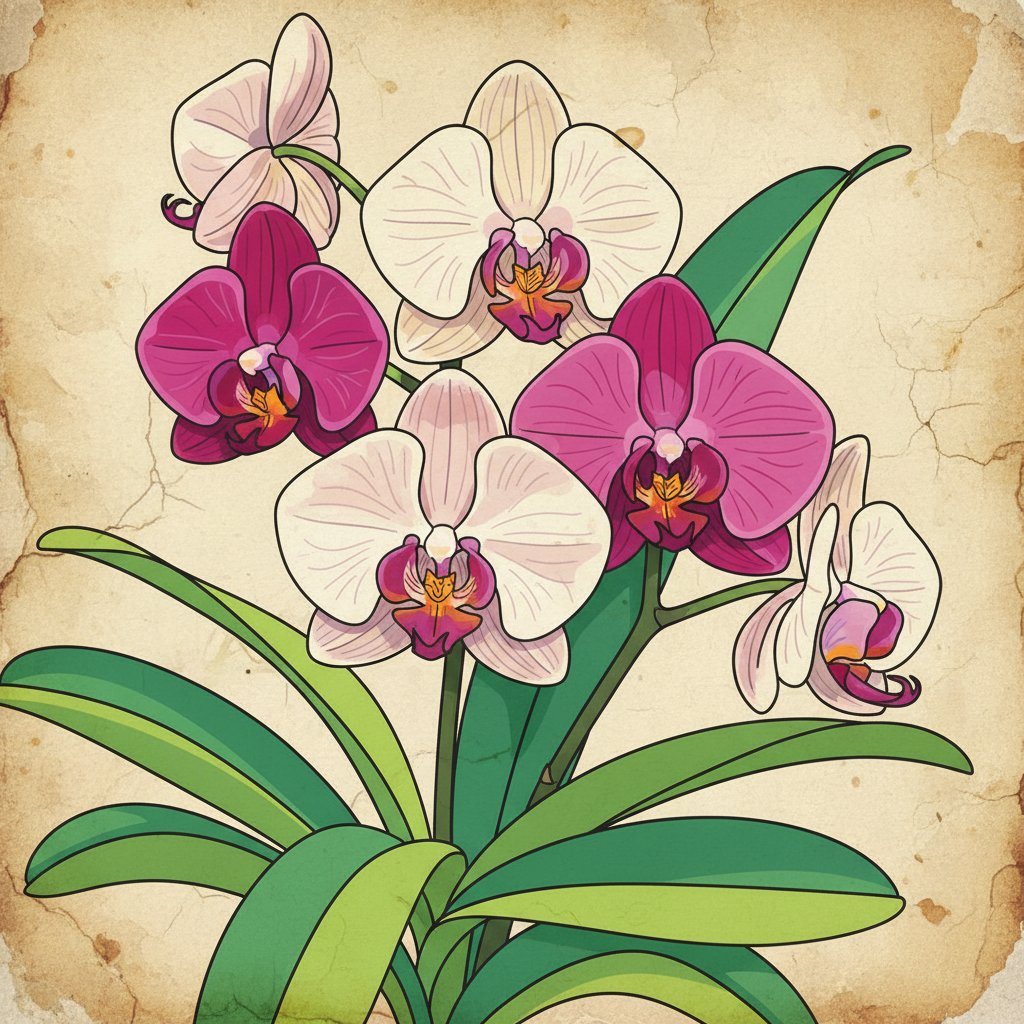 orchids-on-vintage-parchment-paint-by-numbers-kit