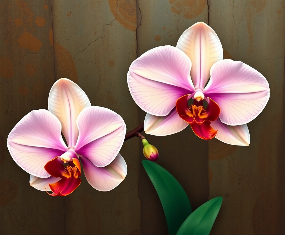 Orchids Reclaiming Aged Steel Paint By Numbers Kit completed