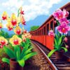Orchids Reclaiming Realistic Rails Paint By Numbers
