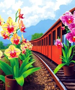 Orchids Reclaiming Realistic Rails Paint By Numbers