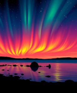 Otemanu Southern Lights Silhouette Paint By Numbers