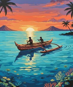 Outrigger In Tropical Dusk Paint By Numbers
