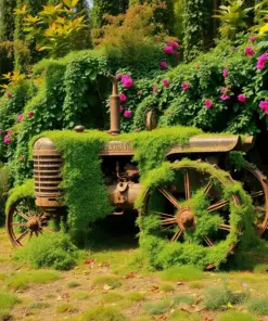 Overgrown Antique Farm Machine Paint By Numbers