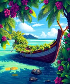 Beach Boat Paint Numbers