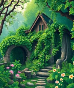 Overgrown Magical Sanctuary Greens Paint By Numbers