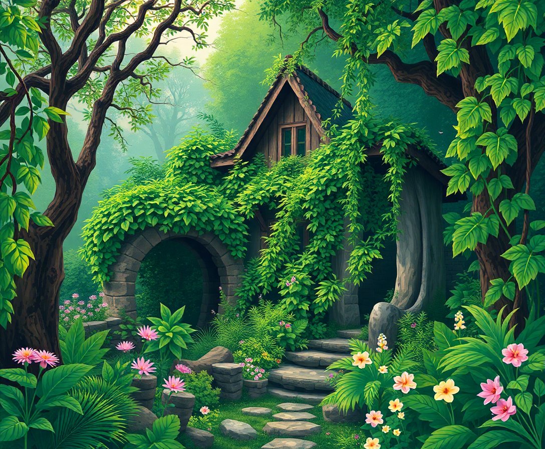 overgrown-magical-sanctuary-greens-paint-by-numbers-kit