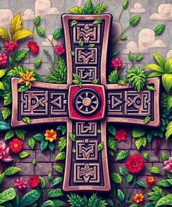Overgrown Mayan Cross Glyphs Paint By Numbers