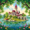 Overgrown Romantic Island Castle Paint By Numbers