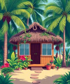 Beach Hut Paint Numbers