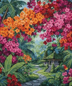 Overgrown Tropical Bougainvillea Paint By Numbers