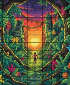 Overgrown Tropical Maze Runner Paint By Numbers