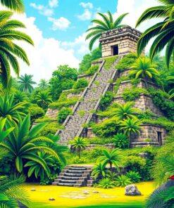 Mesoamerican Ruins Paint Numbers