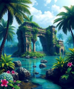 Water Ruins Paint Numbers