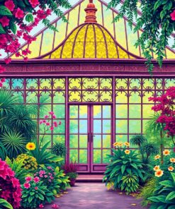 Overgrown Victorian Glass Conservatory Paint By Numbers
