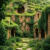 Overgrown Vintage Caracal Ruins paint by numbers