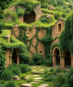 Overgrown Vintage Caracal Ruins paint by numbers