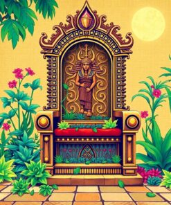 Overgrown Vintage Egyptian Throne Paint By Numbers