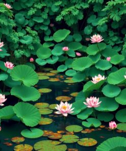 Pond Greenery Paint Numbers