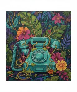 Overgrown Vintage Teal Telephone Paint By Numbers