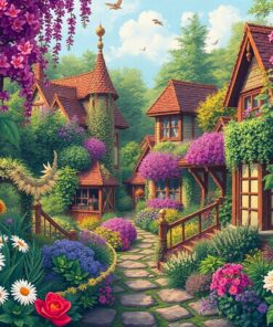 Overgrown Vintage Wonderland Scene Paint By Numbers