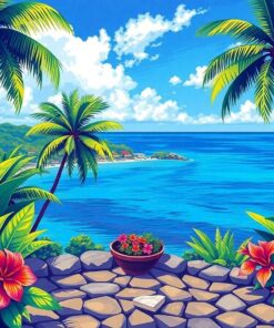 Overlooking The Blue Water Paint By Numbers