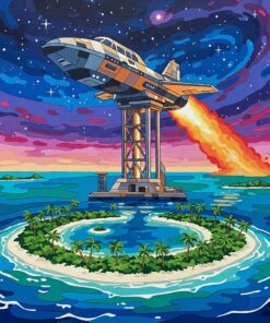 Pacific Atoll Starship Departure Paint By Numbers
