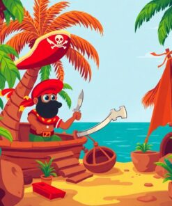 Pirate Scenery Paint Numbers