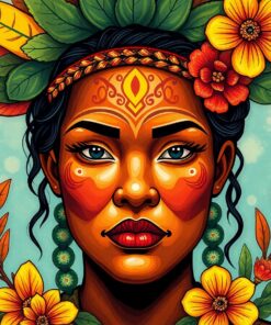 Painted Vintage Polynesian Face Paint By Numbers