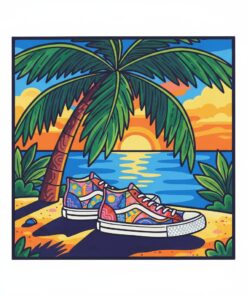 Palm Shaded Retro Kicks Paint By Numbers