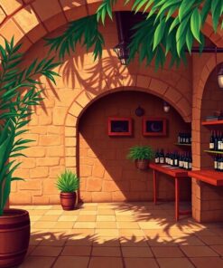 Palm Shadows Wine Cellar Paint By Numbers