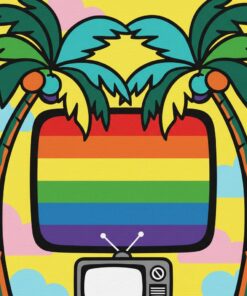 Palms Frame Color Bars Paint By Numbers