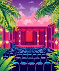 Palms Frame Realistic Theater Paint By Numbers
