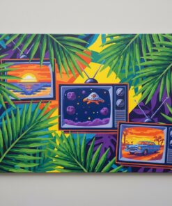 Palms Framing Retro Screens Paint By Numbers