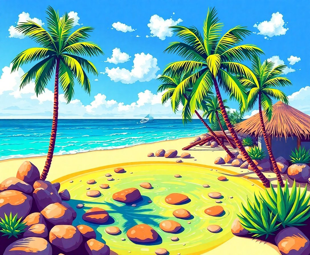 palms-over-tide-pool-paint-by-numbers-kit-coastal-art