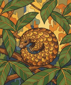 Pangolin Among Teak Leaves Paint By Numbers