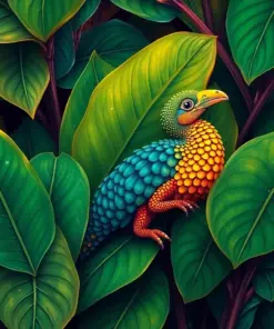 Pangolin Among Teak Leaves paint by numbers